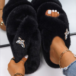 Female Fluffy Fur Slippers