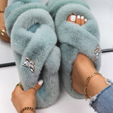 Female Fluffy Fur Slippers