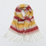 Women Plaid Tassel Winter Scarf